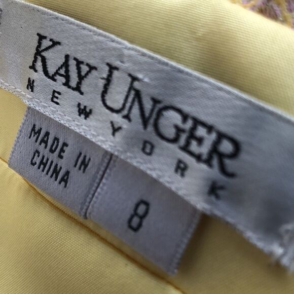 COPY - Kay Unger Gorgeous Pale Yellow Midi Cocktail Dress - Picture 10 of 12